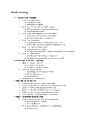 Chapter 1: A first look at interpersonal Communication part one - A ...