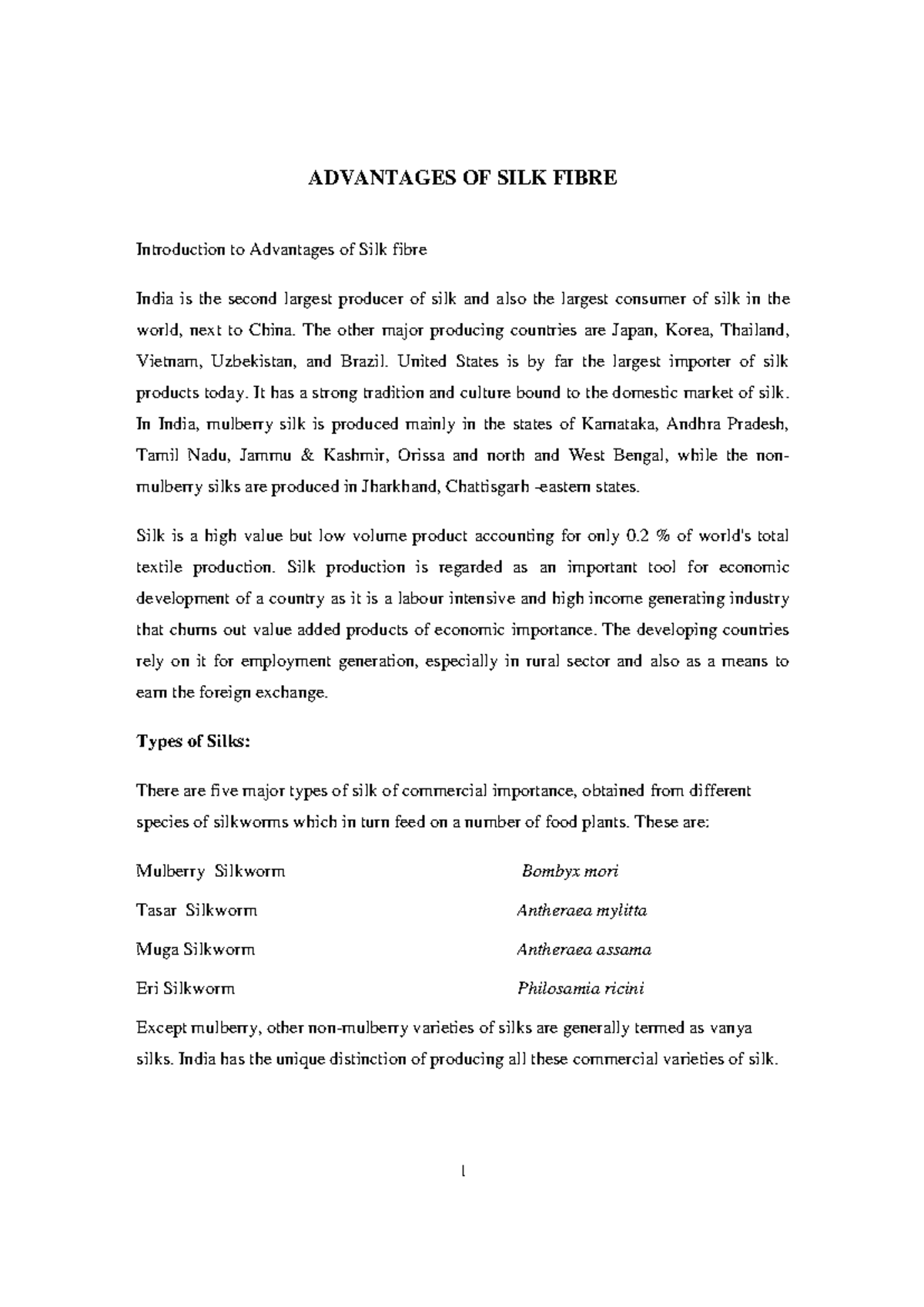 22 Script - Advantages of Silk Fibre 2003 03111103030909 - ADVANTAGES ...