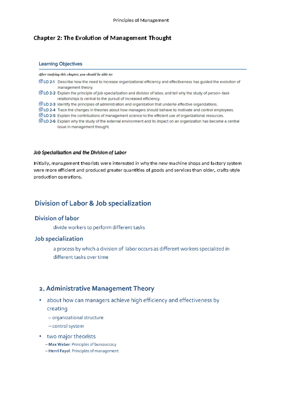 PoM S2 Chapter 2 The Evolution of Management Thought - Chapter 2: The ...