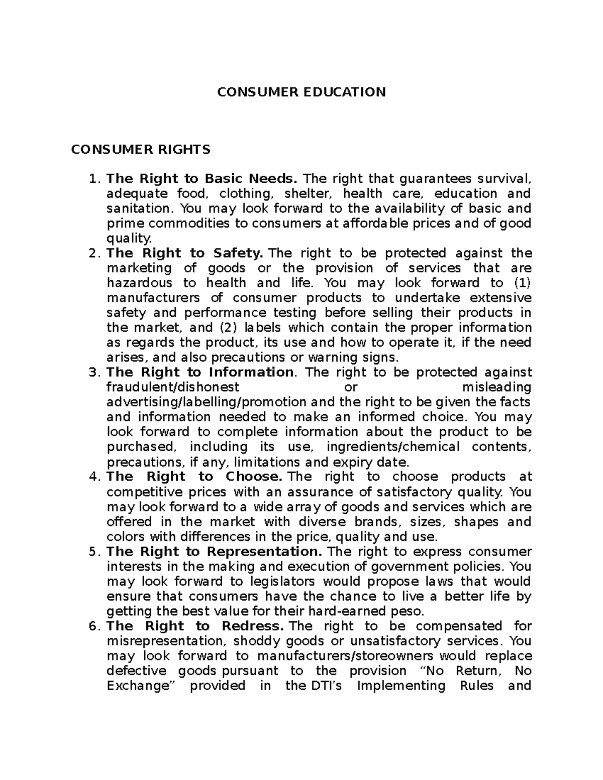 Consumer EducationConsumer EducationConsumer Education - CONSUMER ...