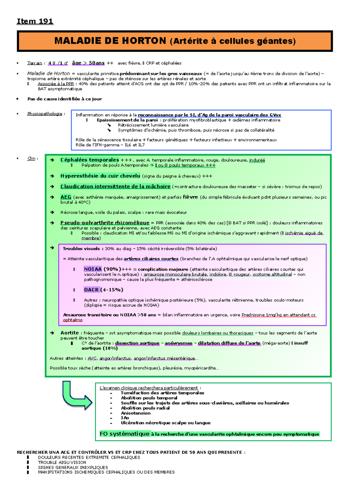 Maladie de Horton item 191 Item 191 MALADIE DE HORTON cellules — free download