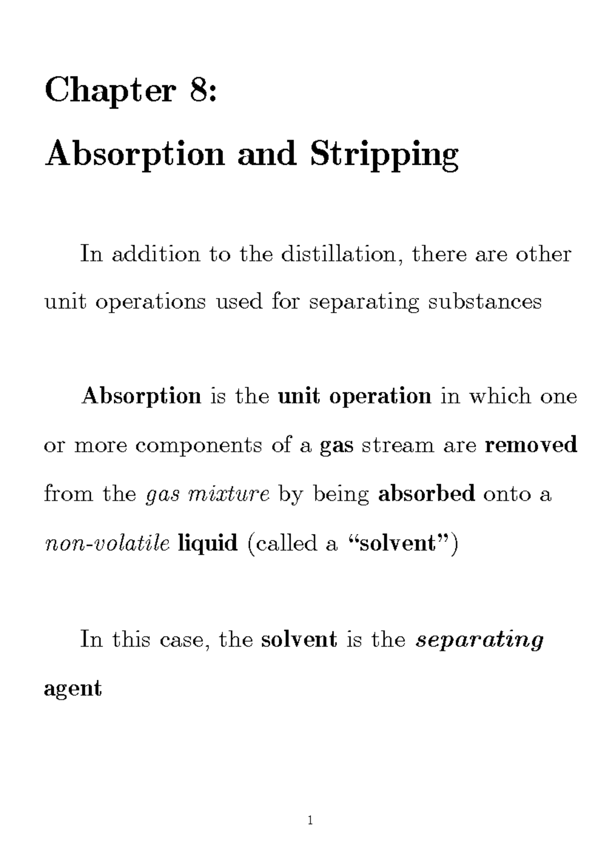 08 Absorption and Stripping - Chapter 8: Absorption and Stripping In ...