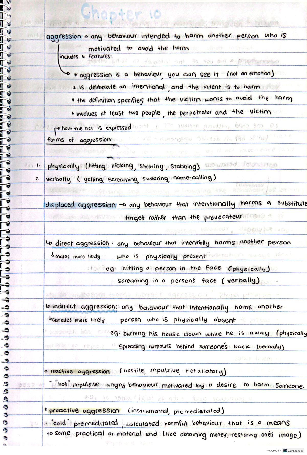 SLK 220 exam notes - aggression D any behaviour intended to harm ...