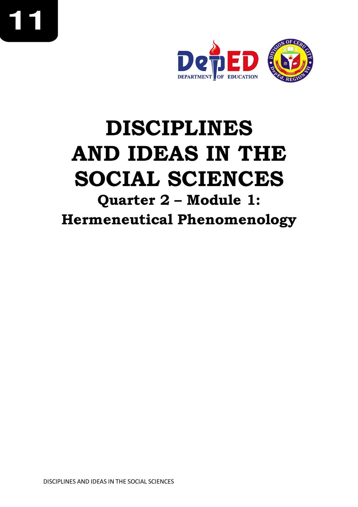 1 Q2 DISS - For Hums Students - DISCIPLINES AND IDEAS IN THE SOCIAL ...