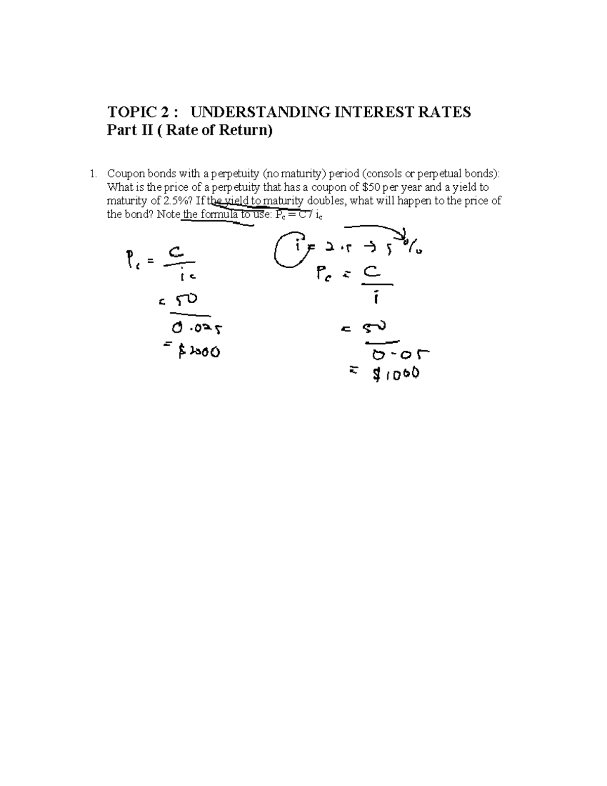 Q Tutorial CH 2 Part II Rate of Return - TOPIC 2 : UNDERSTANDING ...