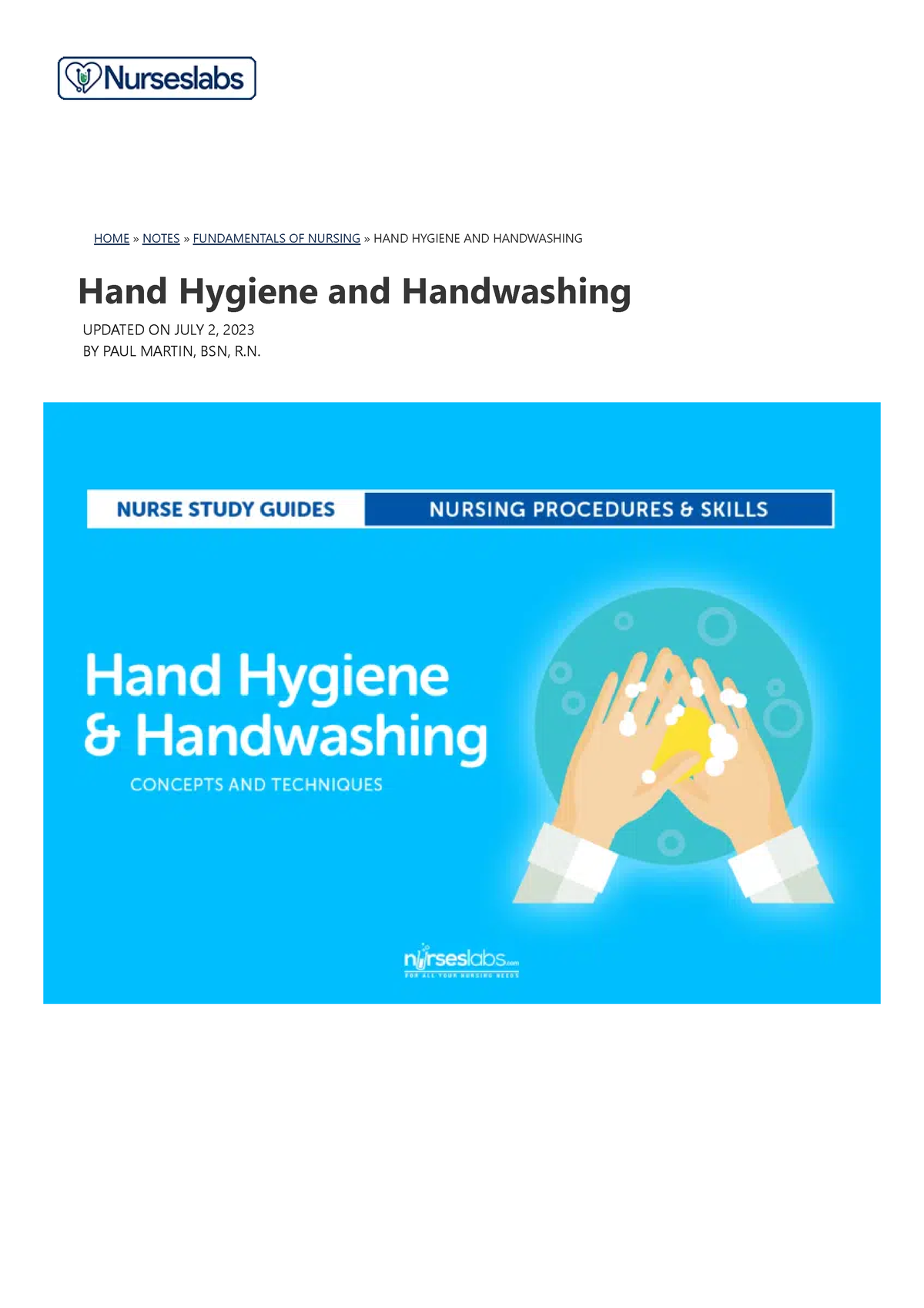 Hand washing and Hand Hygiene Proceure - HOME » NOTES » FUNDAMENTALS OF ...