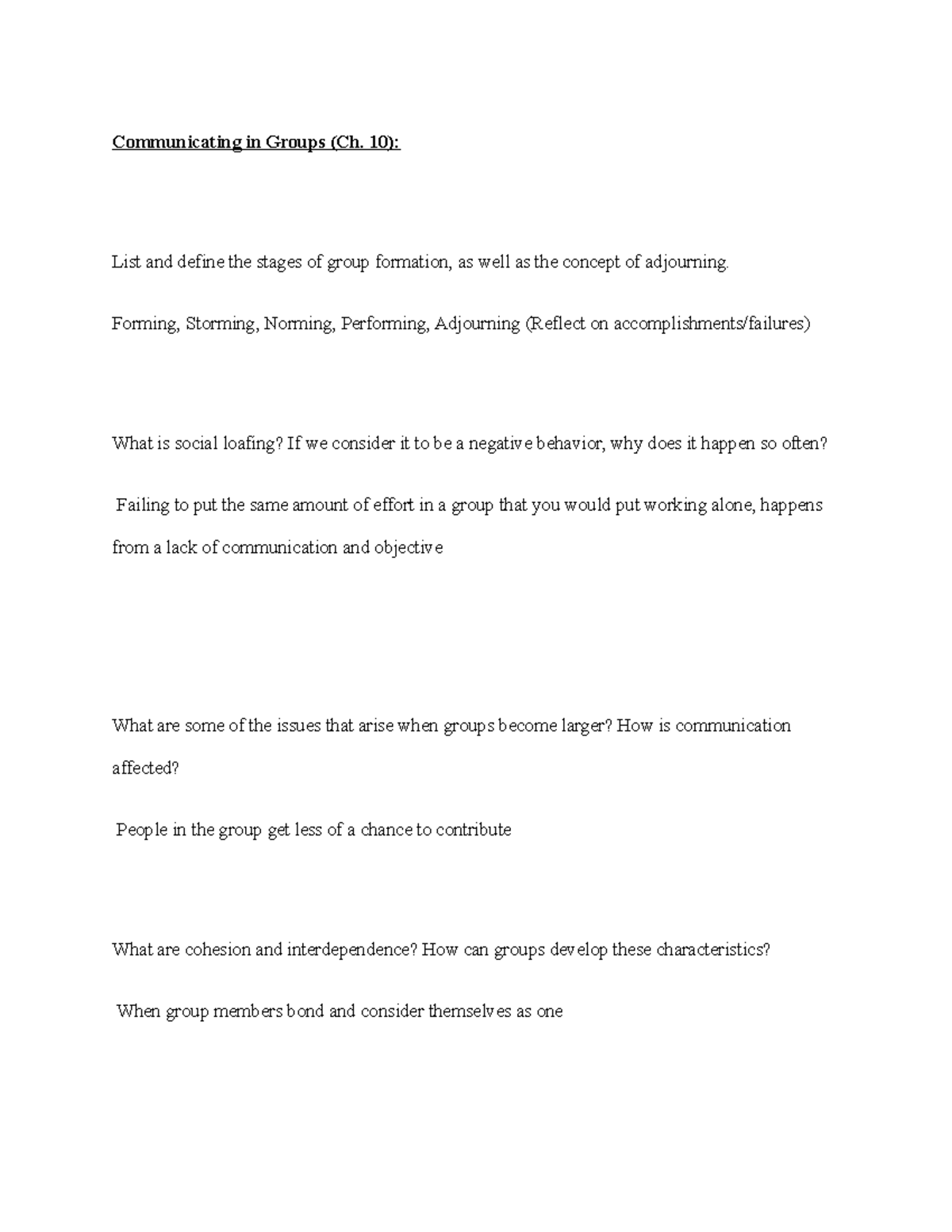 Introduction to Communication Final Exam Study Guide Part 2 ...