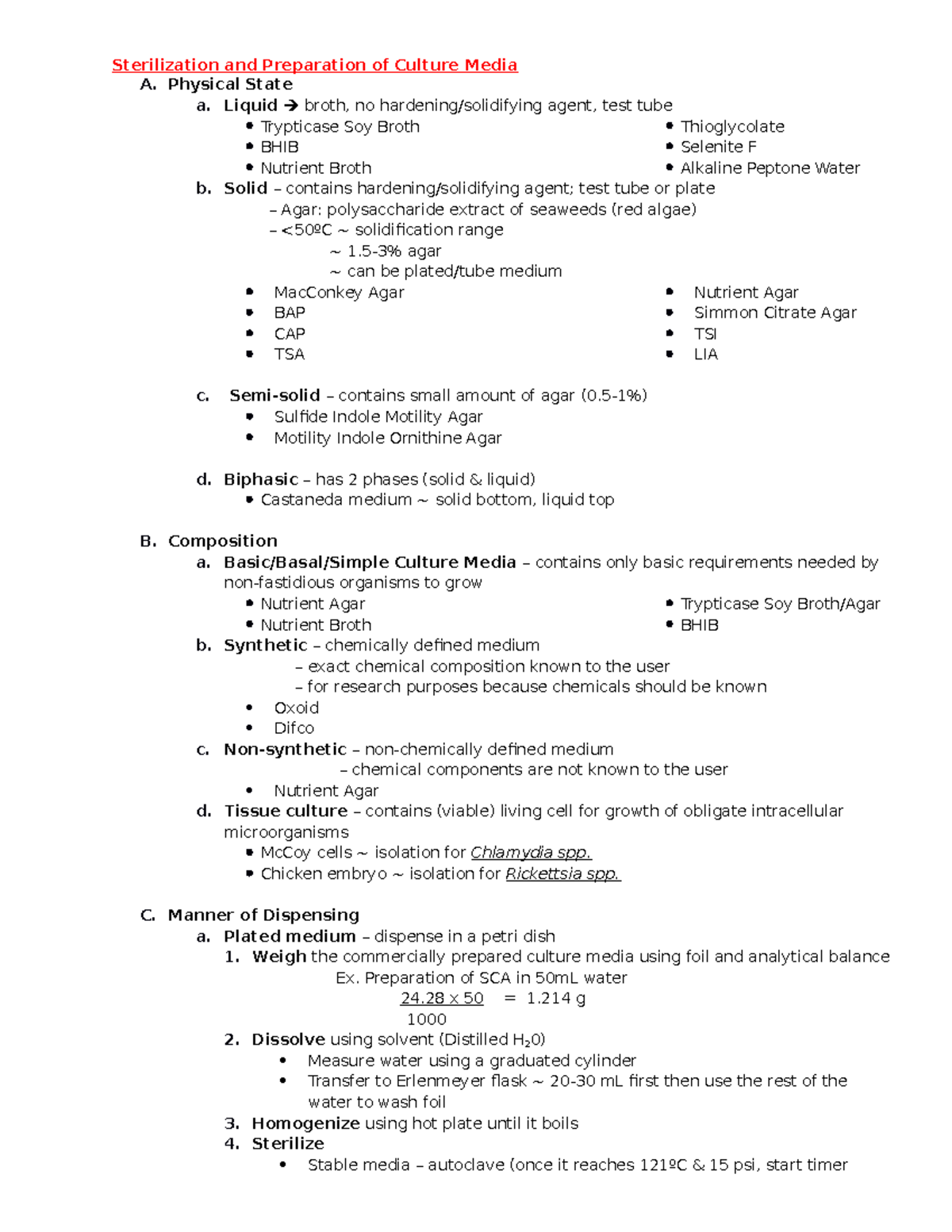 Prelim-LAB- Complete - prelim - Sterilization and Preparation of ...