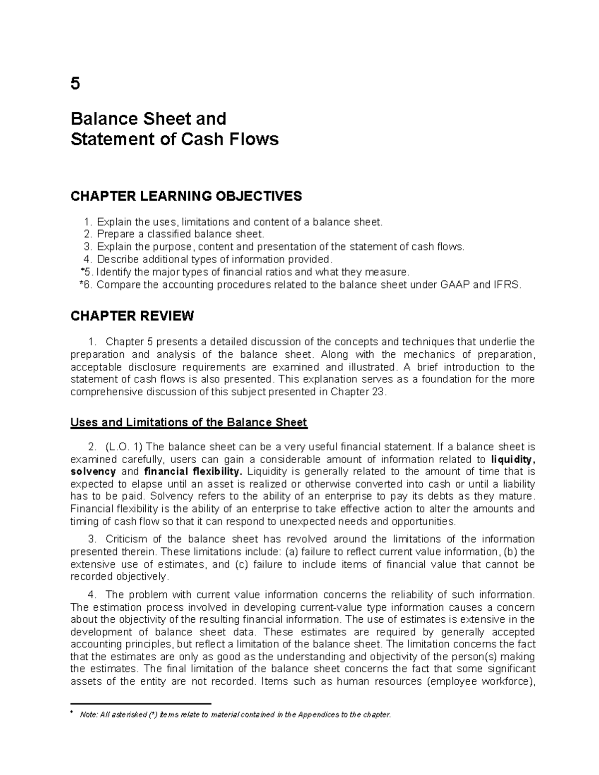 Ch 5 Study Guide And Practice - 5 Balance Sheet And Statement Of Cash ...