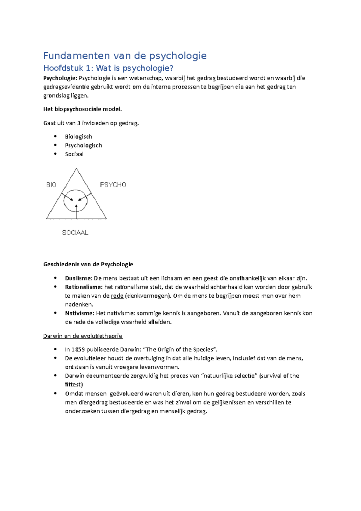 Samenvatting Fundamenten Vd Psychologie - Fundamenten Van De ...