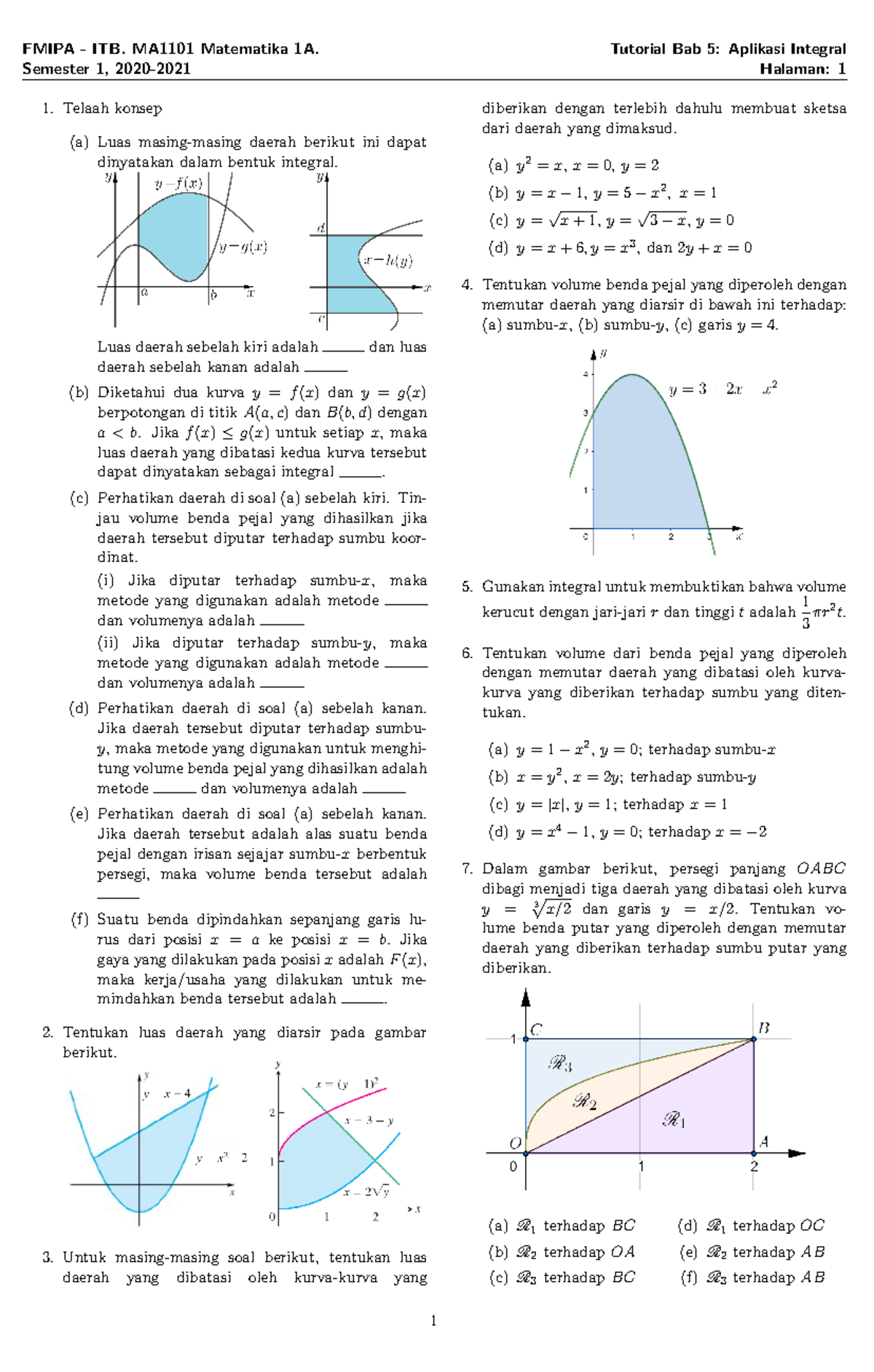 Tutorial Bab 5 MA1101 2020 2021 - FMIPA - ITB. MA1101 Matematika 1A ...