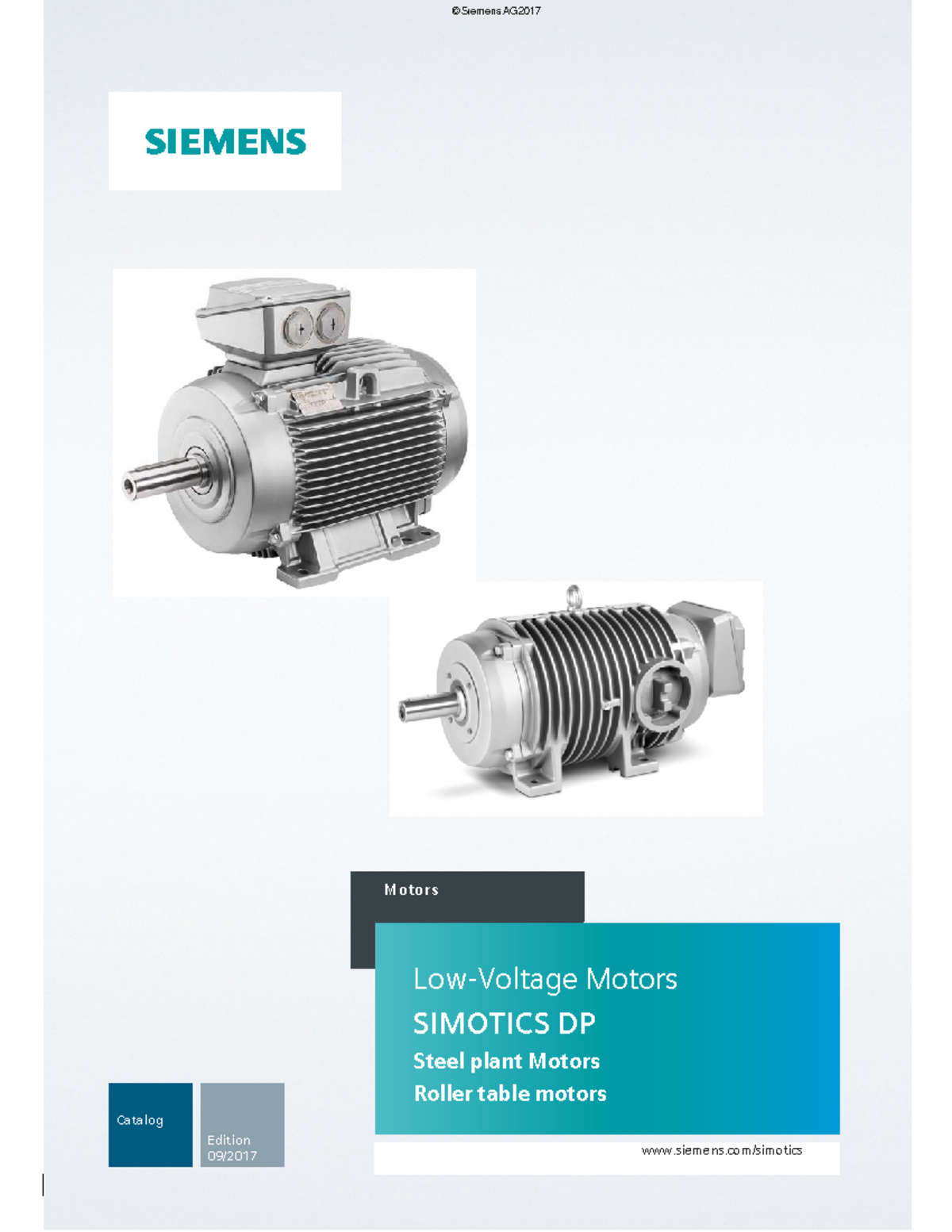 2017 09 15 Catalog 1PC14 EN - © Siemens AG 2017 Motors Low-Voltage ...