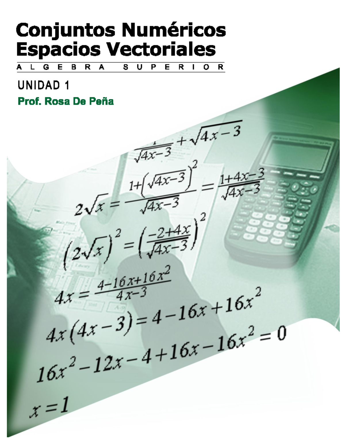 Conjuntos Num Ricos Y Espacios Vectoriales - Índice Conjuntos Numéricos ...