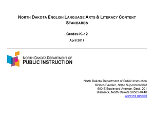 North Carolina K-12 Standards ELA - North Carolina Standard Course of ...