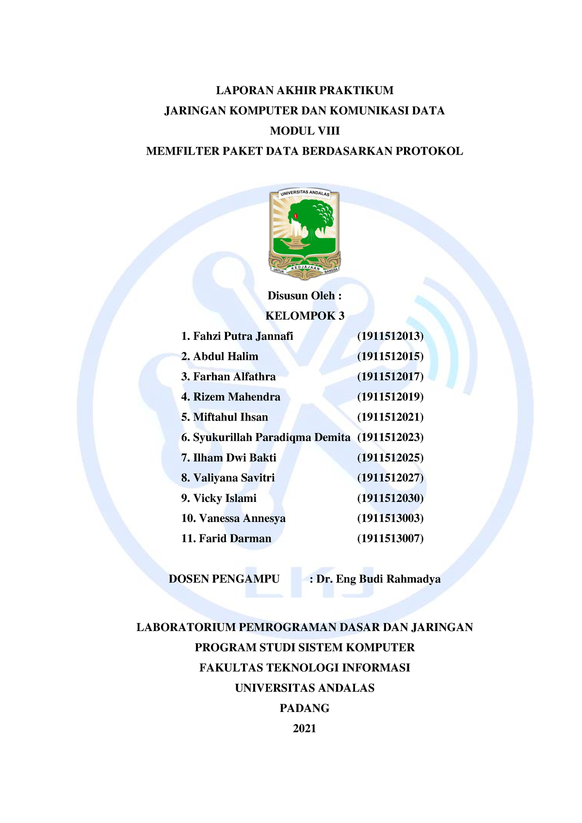 Laporan Akhir Praktikum Modul 8 Praktikum Jaringan Komunikasi Dan Data ...