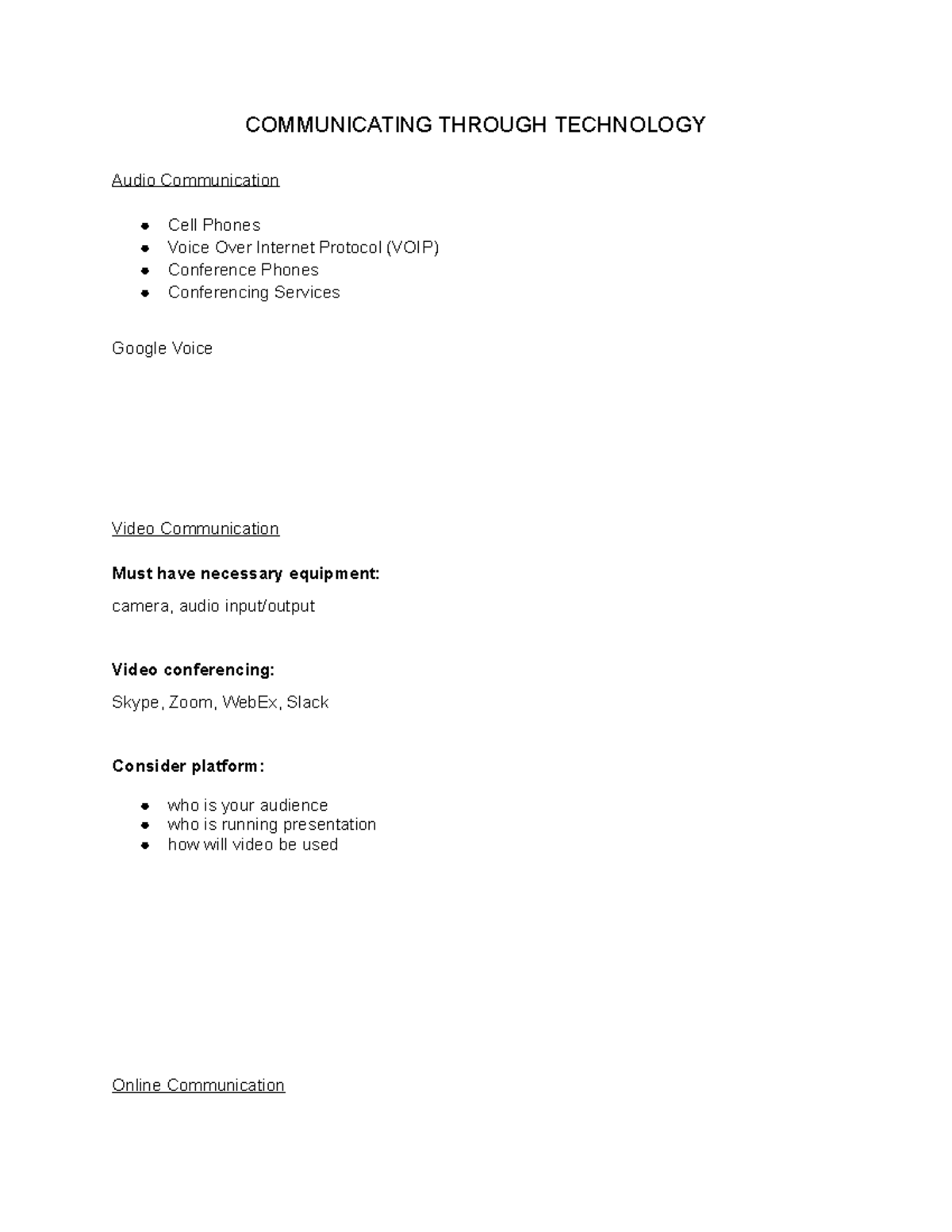 Business Communications Notes 17 COMMUNICATING THROUGH TECHNOLOGY
