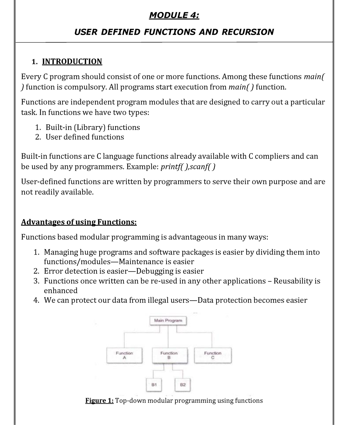 USER Defined Functions AND Recursion PART 1 - MODULE 4: USER DEFINED ...