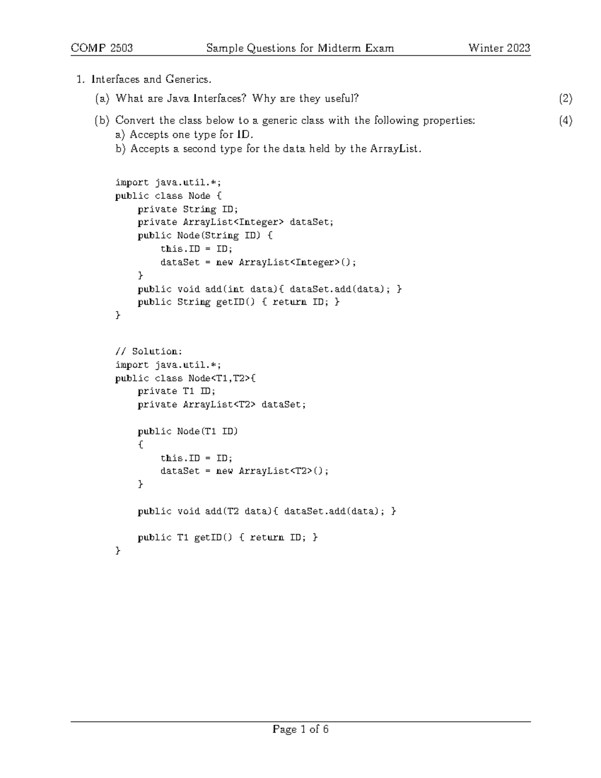 2503midterm-review-questions-1-interfaces-and-generics-a-what-are