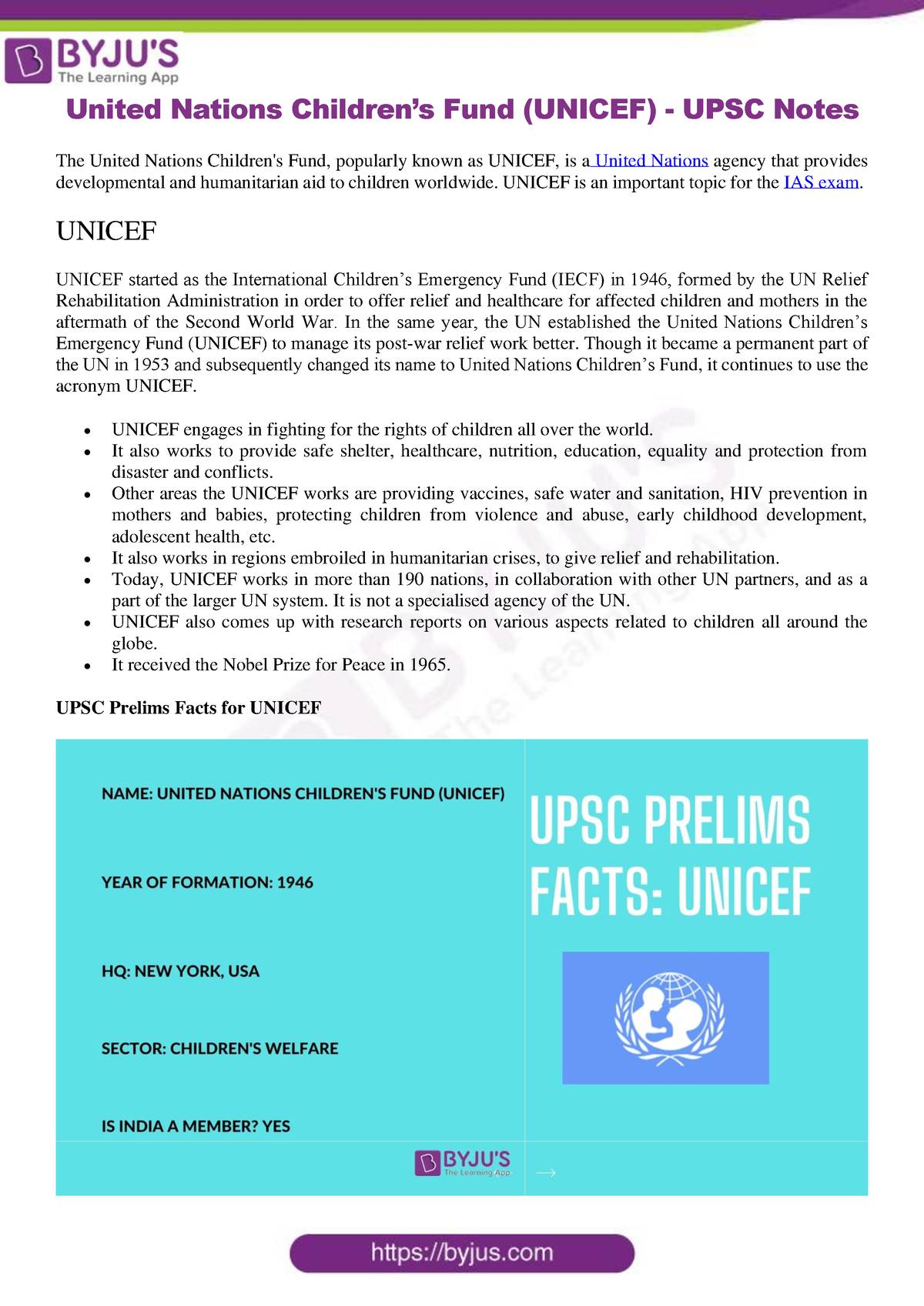 unicef assignment pdf