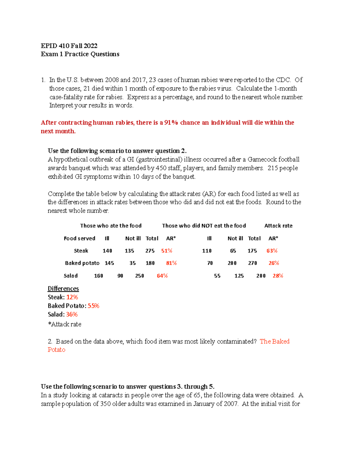 EXAM 1 Practice Problems And Study Guide - EPID 410 Fall 2022 Exam 1 ...