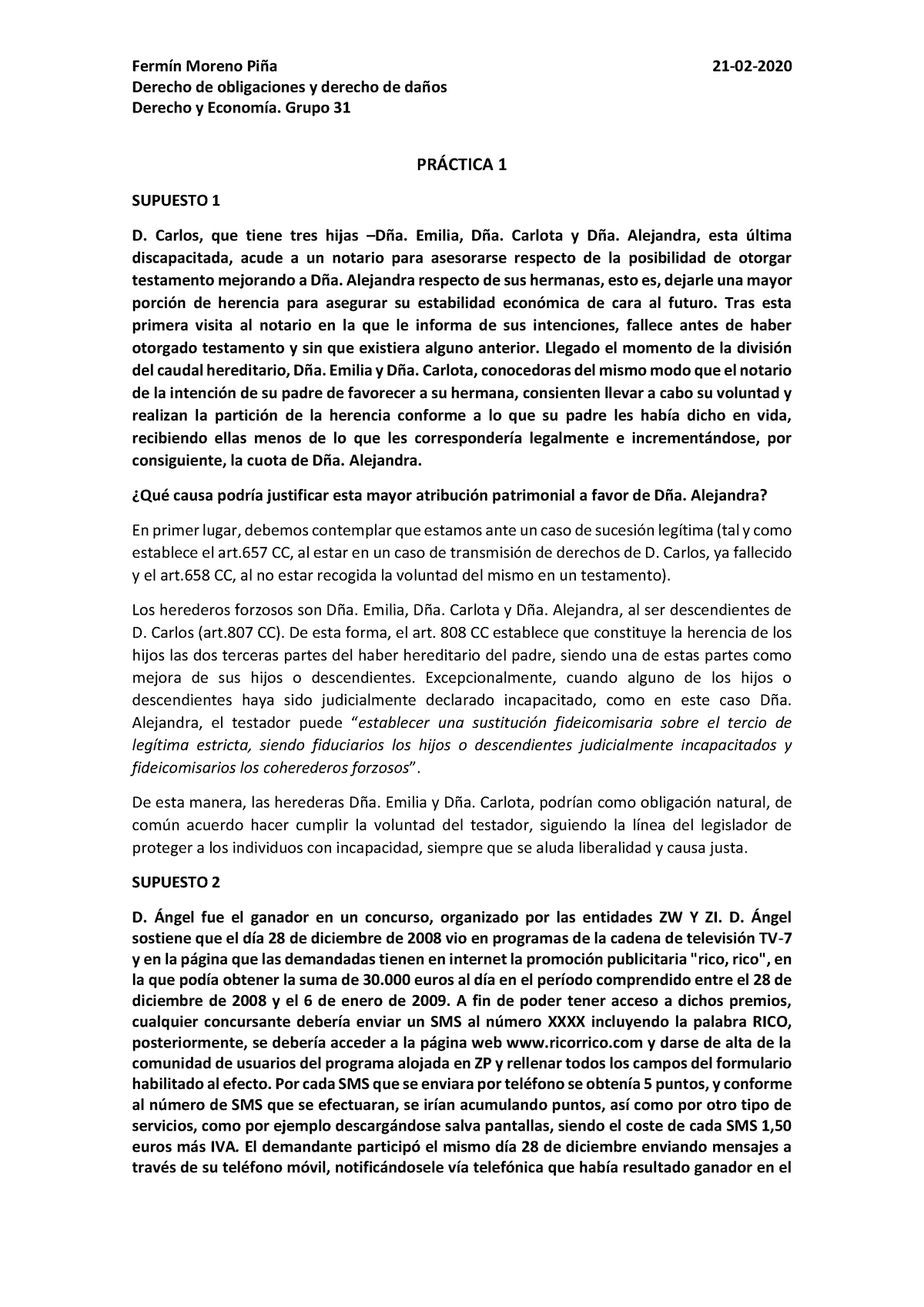 Práctica 1 Fermin Moreno - Fermín Moreno Piña 21-02- Derecho De 