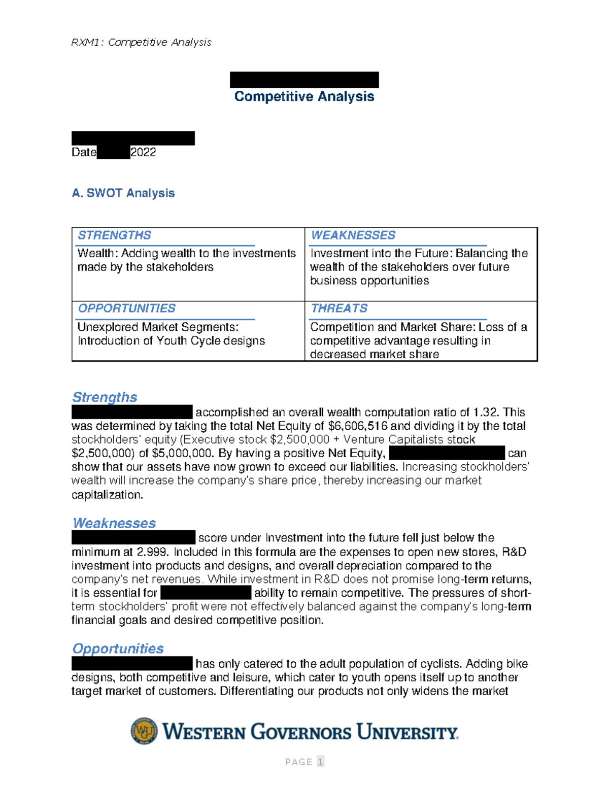 Competitive Analysis - Task breakdown and completed assignment - Savage ...