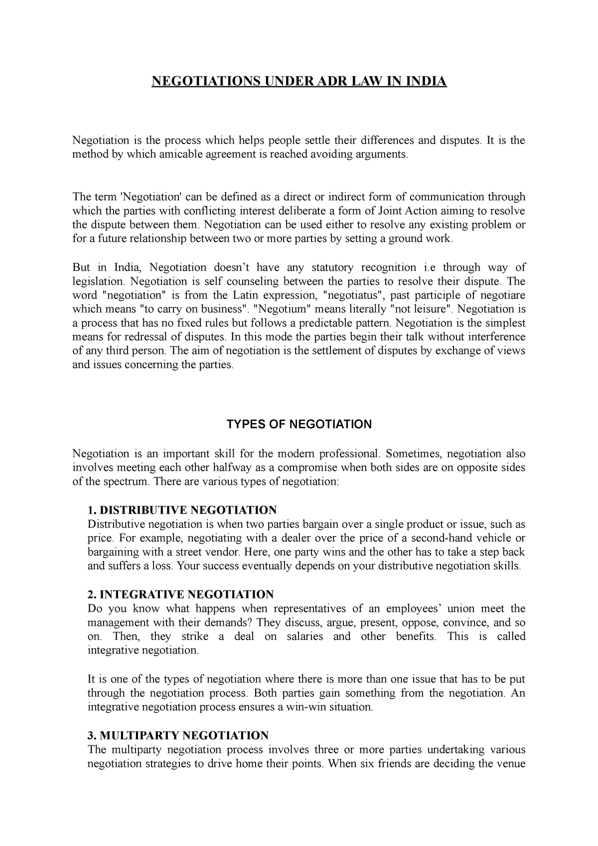 negotiations-under-adr-law-in-india-module-3-negotiations-under-adr