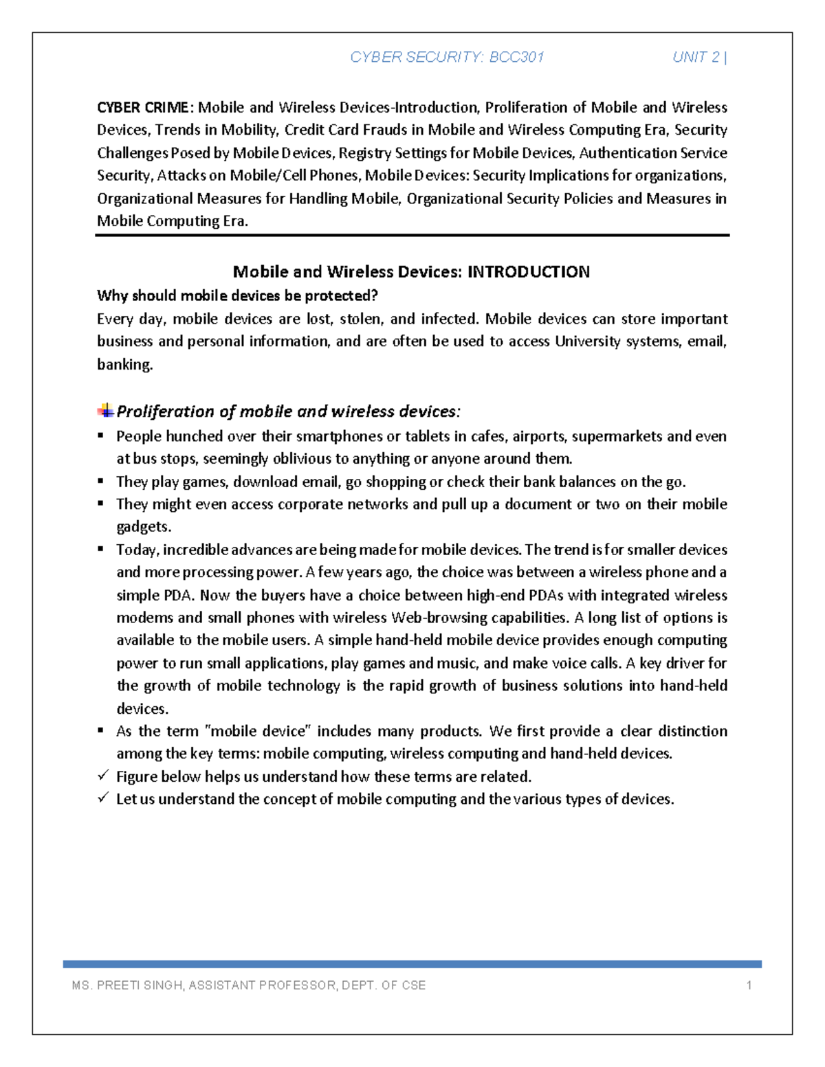 Cyber security unit 2 notes - CYBER CRIME: Mobile and Wireless Devices ...