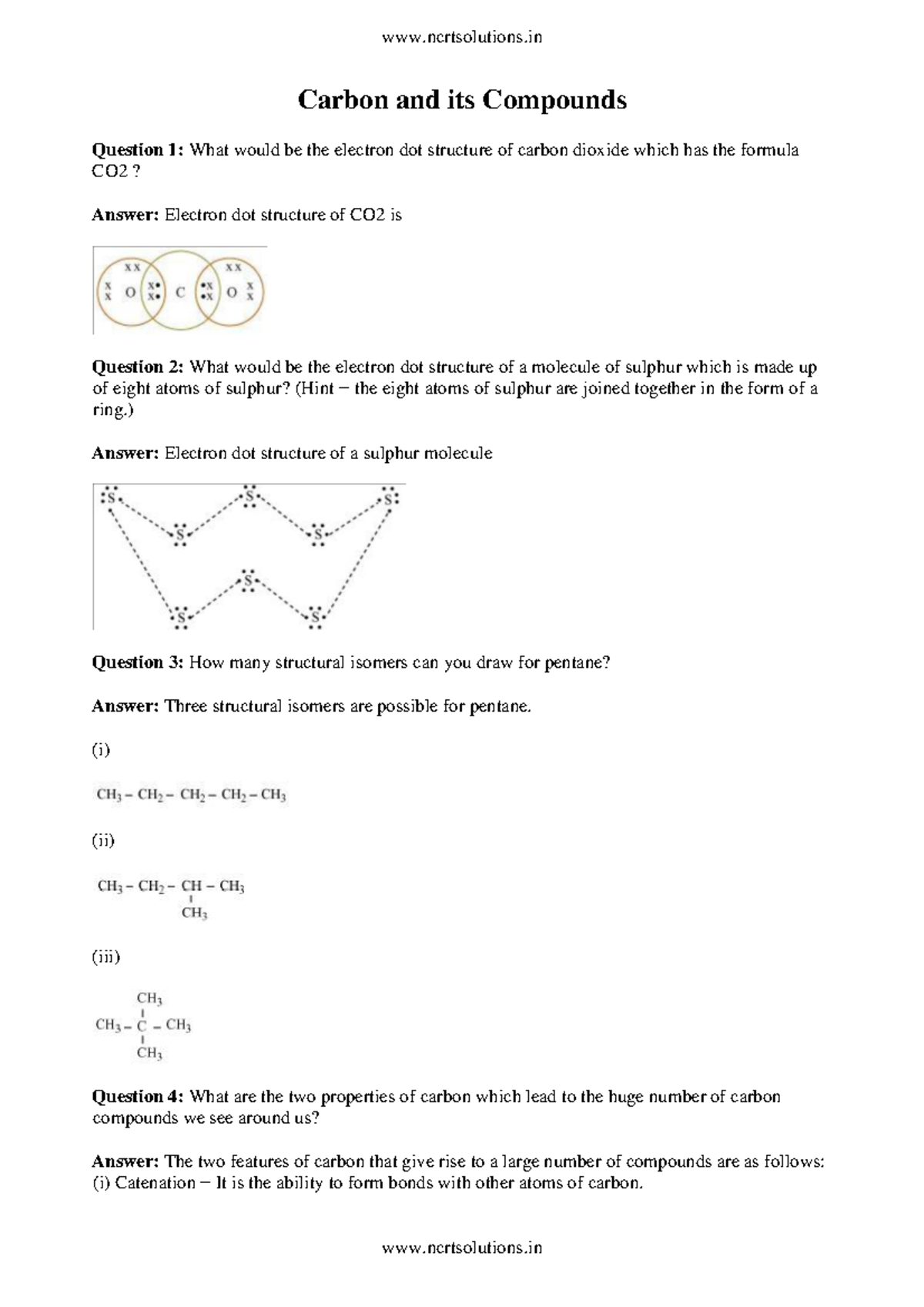 Carbon and its Compounds - Carbon and its Compounds Question 1: What ...