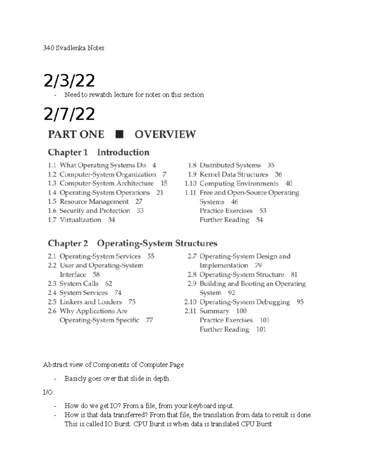 340 Svad Notes - 340 Svadlenka Notes 2/3/ Need to rewatch lecture for ...