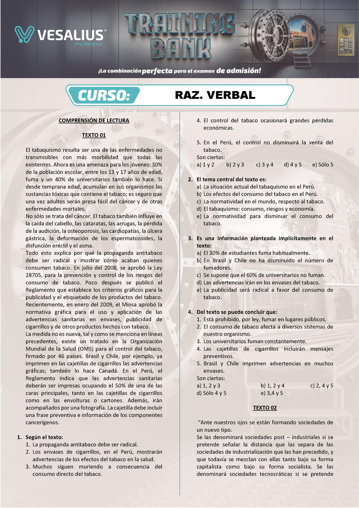 6. RV. (VES) Training 27-08-23 - COMPRENSI”N DE LECTURA TEXTO 01 El ...