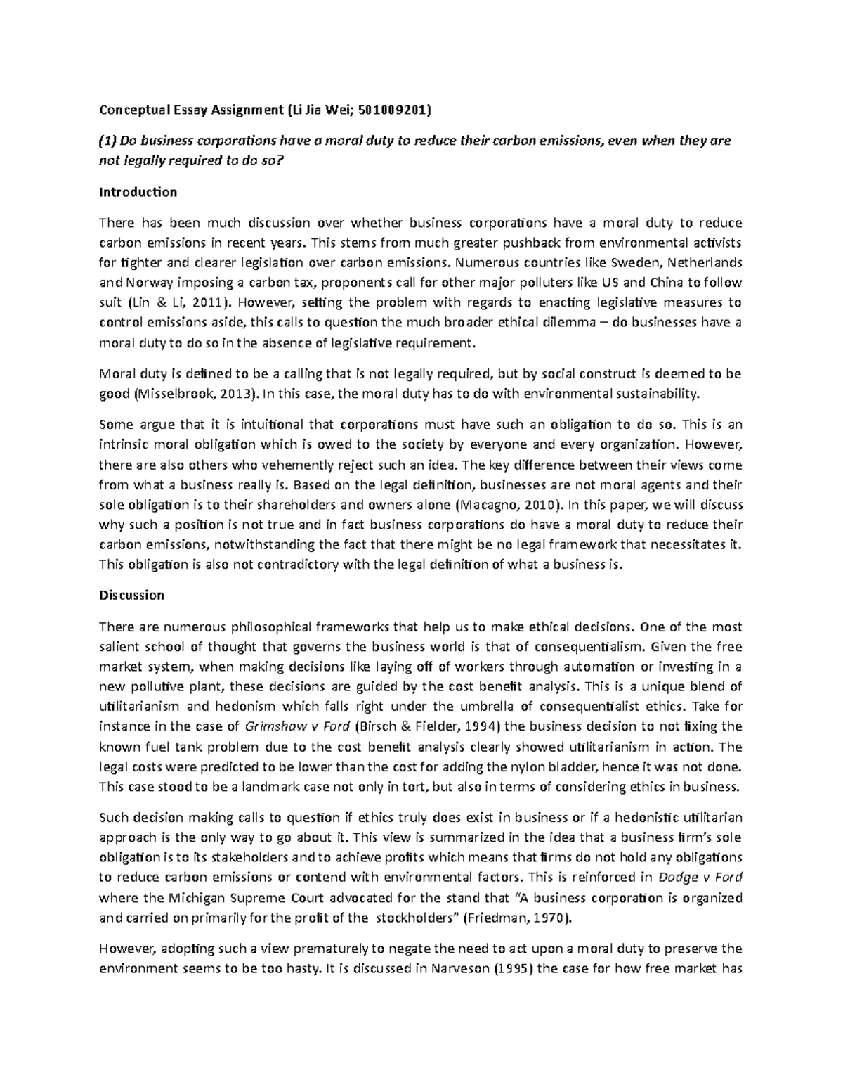 Conceptual Essay Assignment Revised - Conceptual Essay Assignment (Li ...