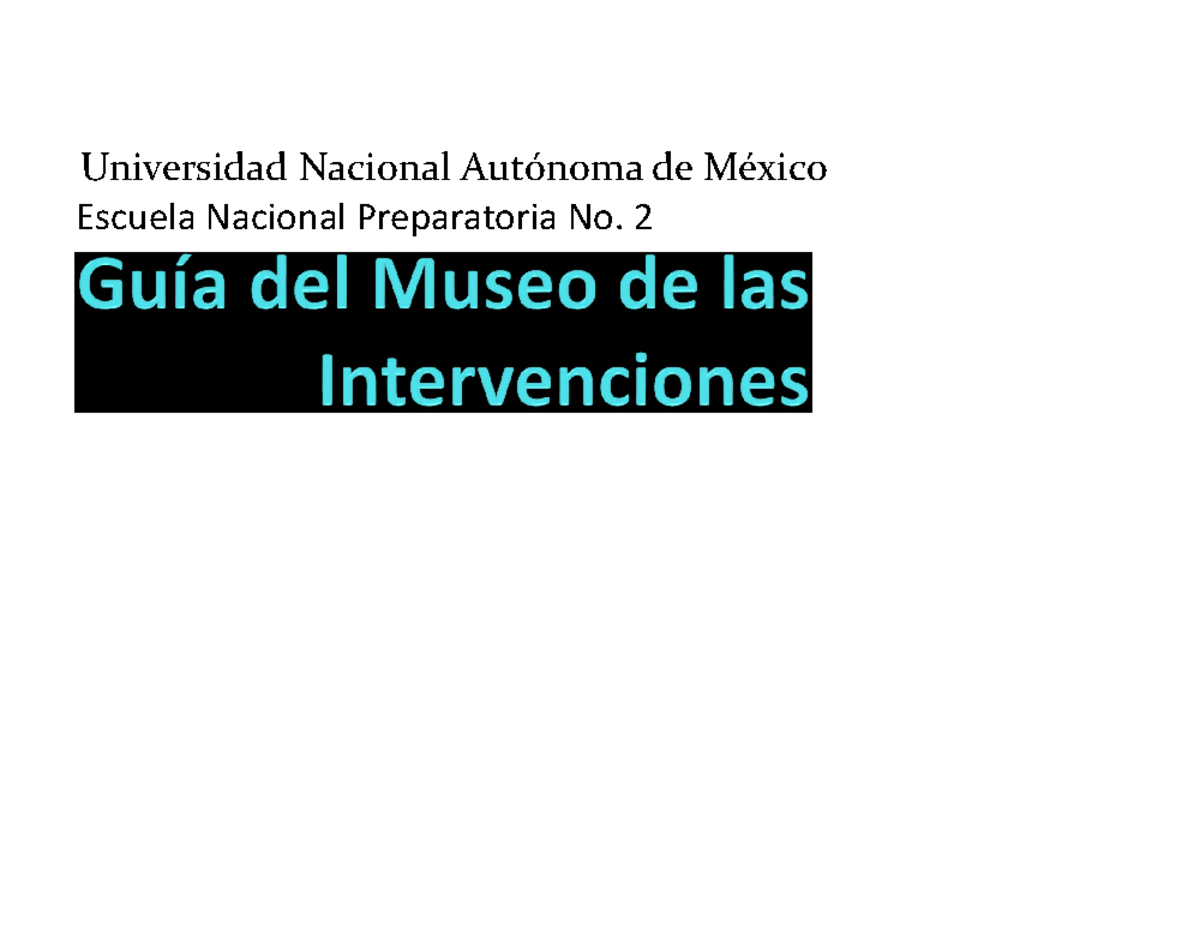 Guia De Las Intervenciones - Universidad Nacional Autónoma De México ...