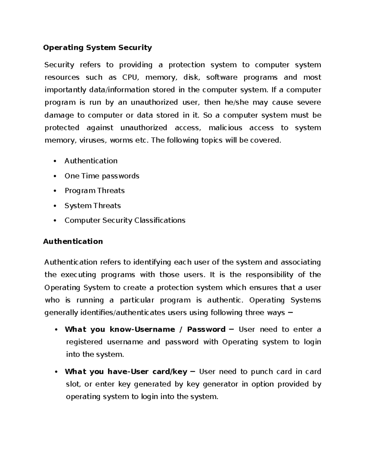 WEEK 13 Operating System Security - Operating System Security Security ...