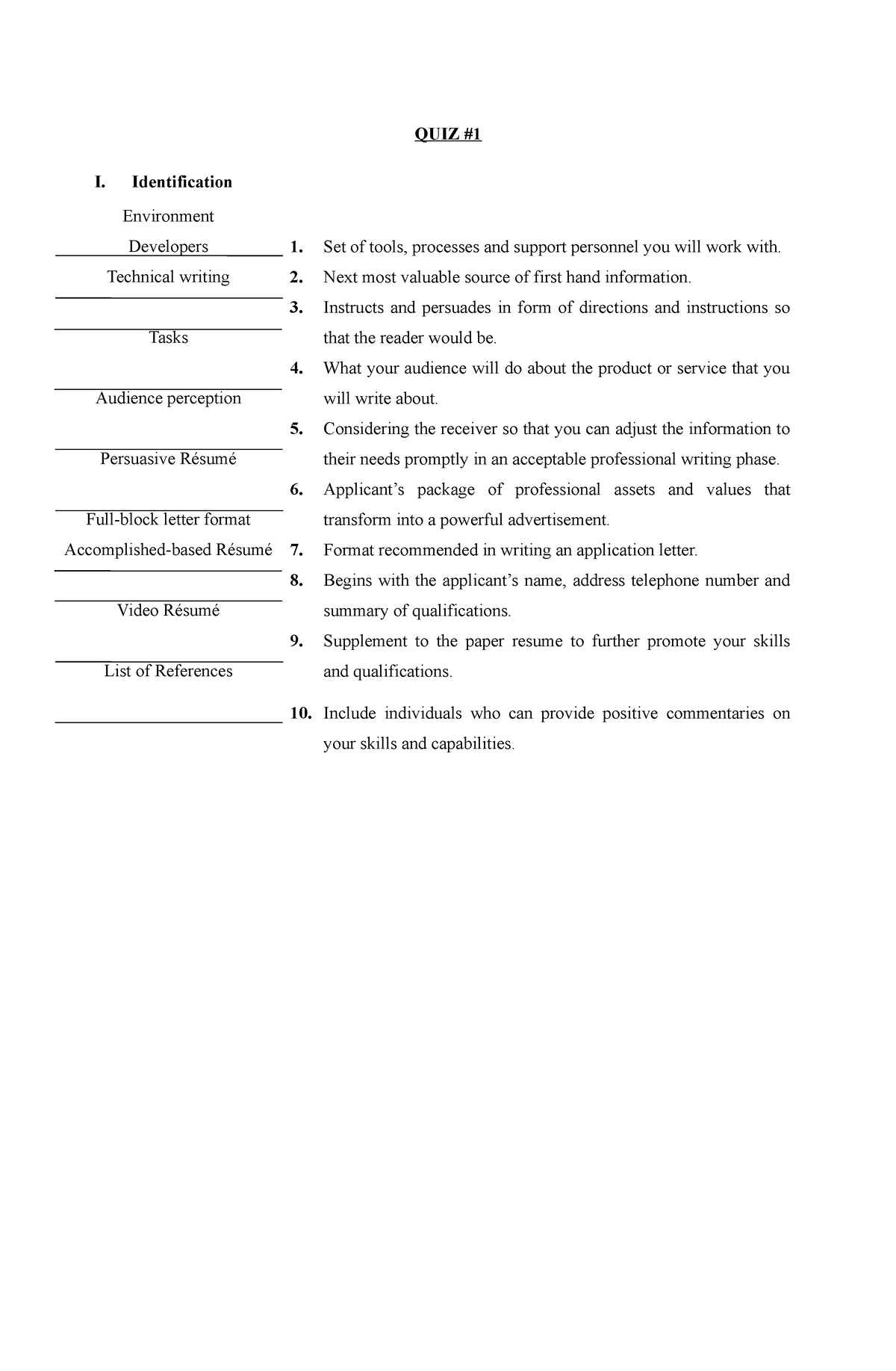 technical writing quiz essay on program management assignment