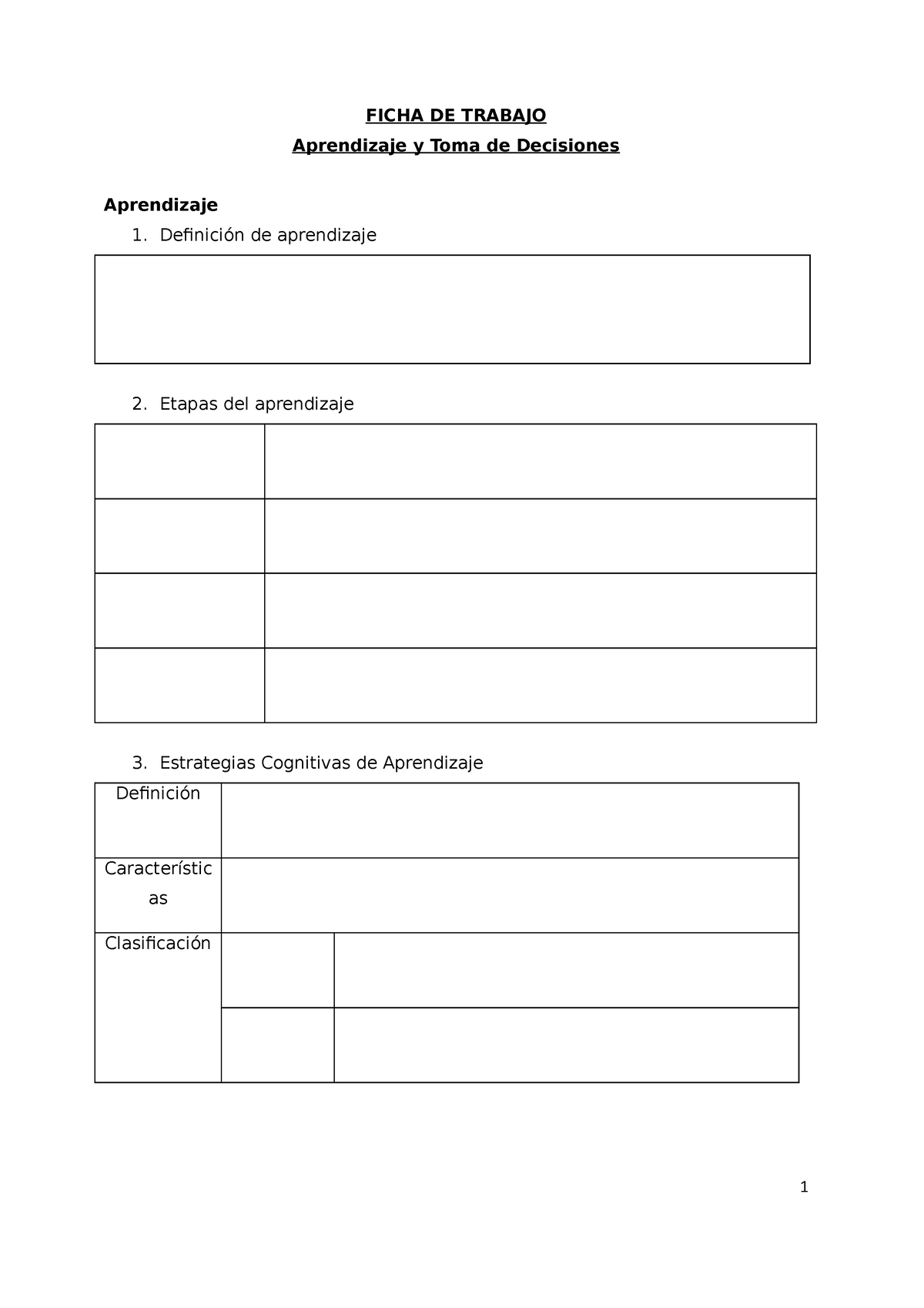 03 Separata Ejercicios Aprendizaje Y Td Ficha De Trabajo Aprendizaje Y Toma De Decisiones 6383