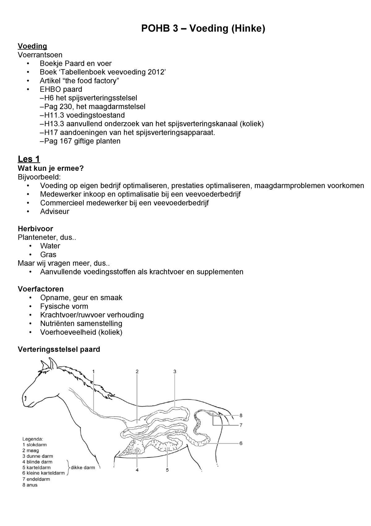 Pohb 3 Lessen T3 Hinke Voeding Pohb03 College Samenvatting Pohb Voeding Studeersnel