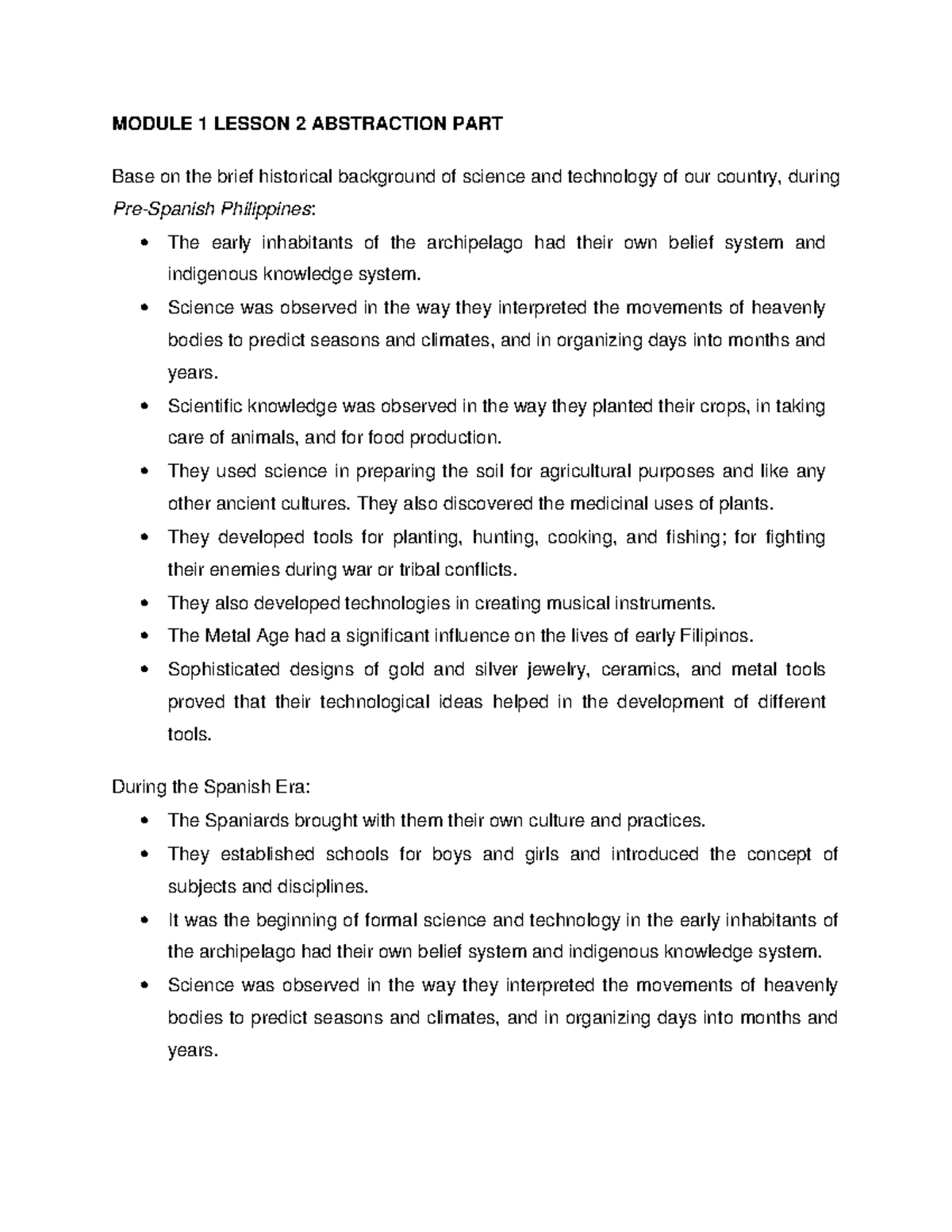 Module 1 Lesson 2 Abstraction Part STS - MODULE 1 LESSON 2 ABSTRACTION ...