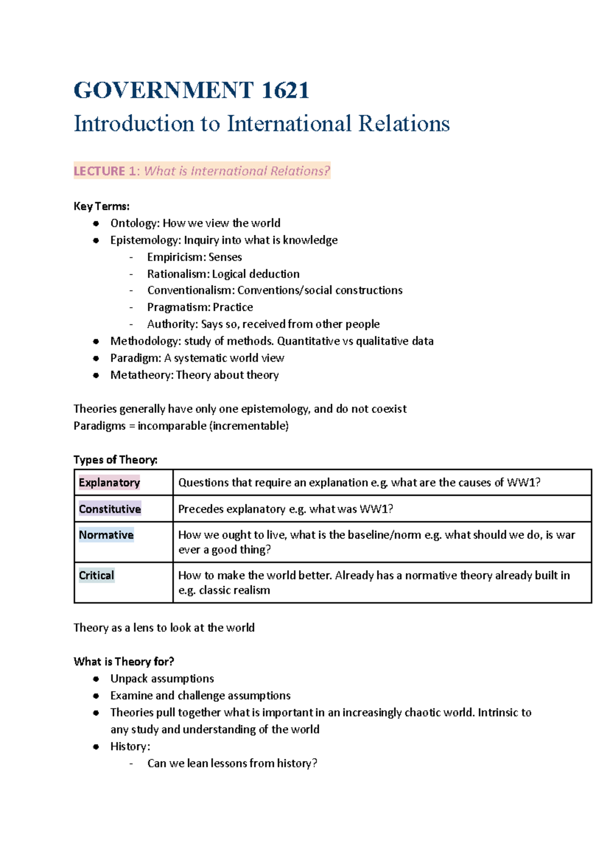 Govt1621 2020 semester 1 detailed summary notes - GOVERNMENT 1621 ...