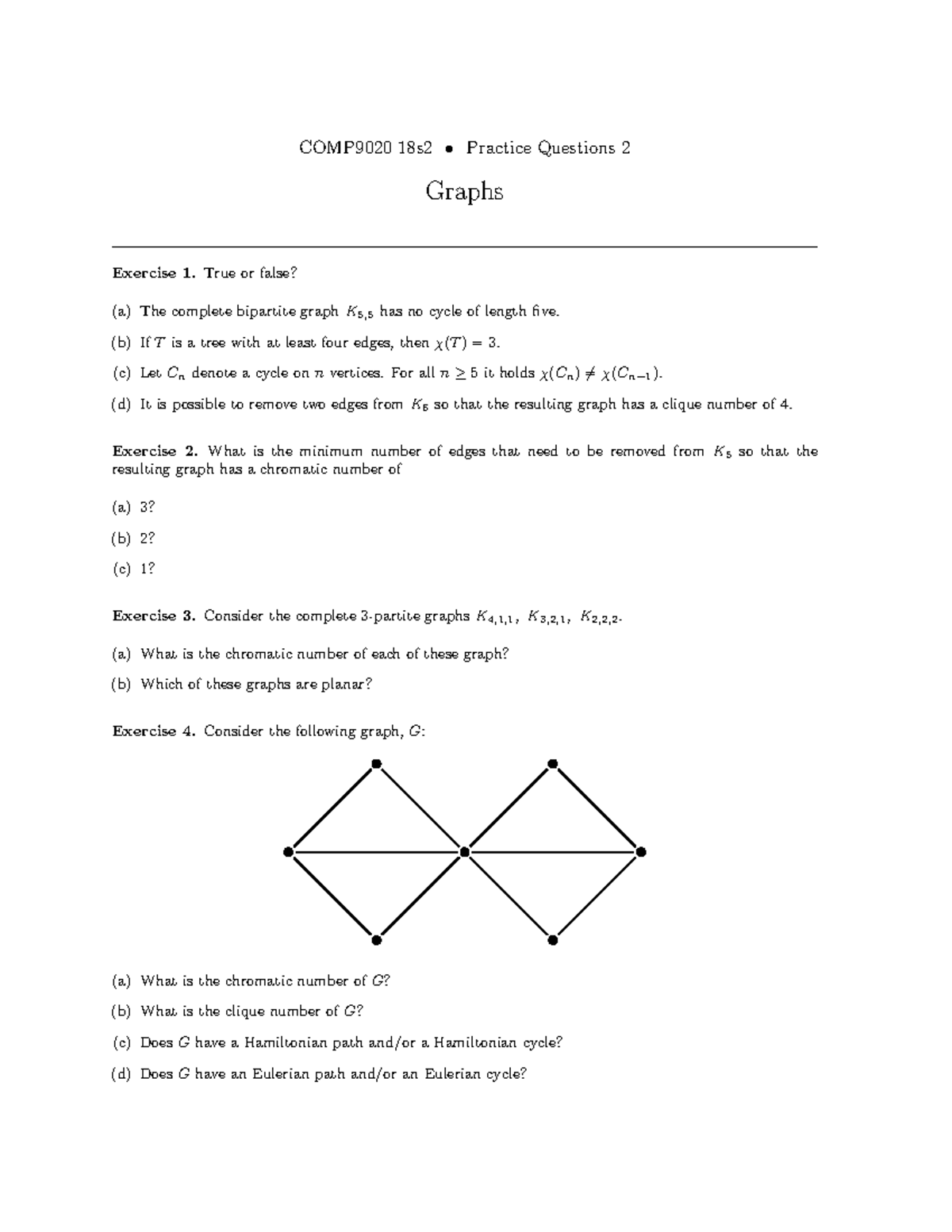 02 Graphs - Check It Before Exam - COMP9020 18s2 • Practice Questions 2 ...