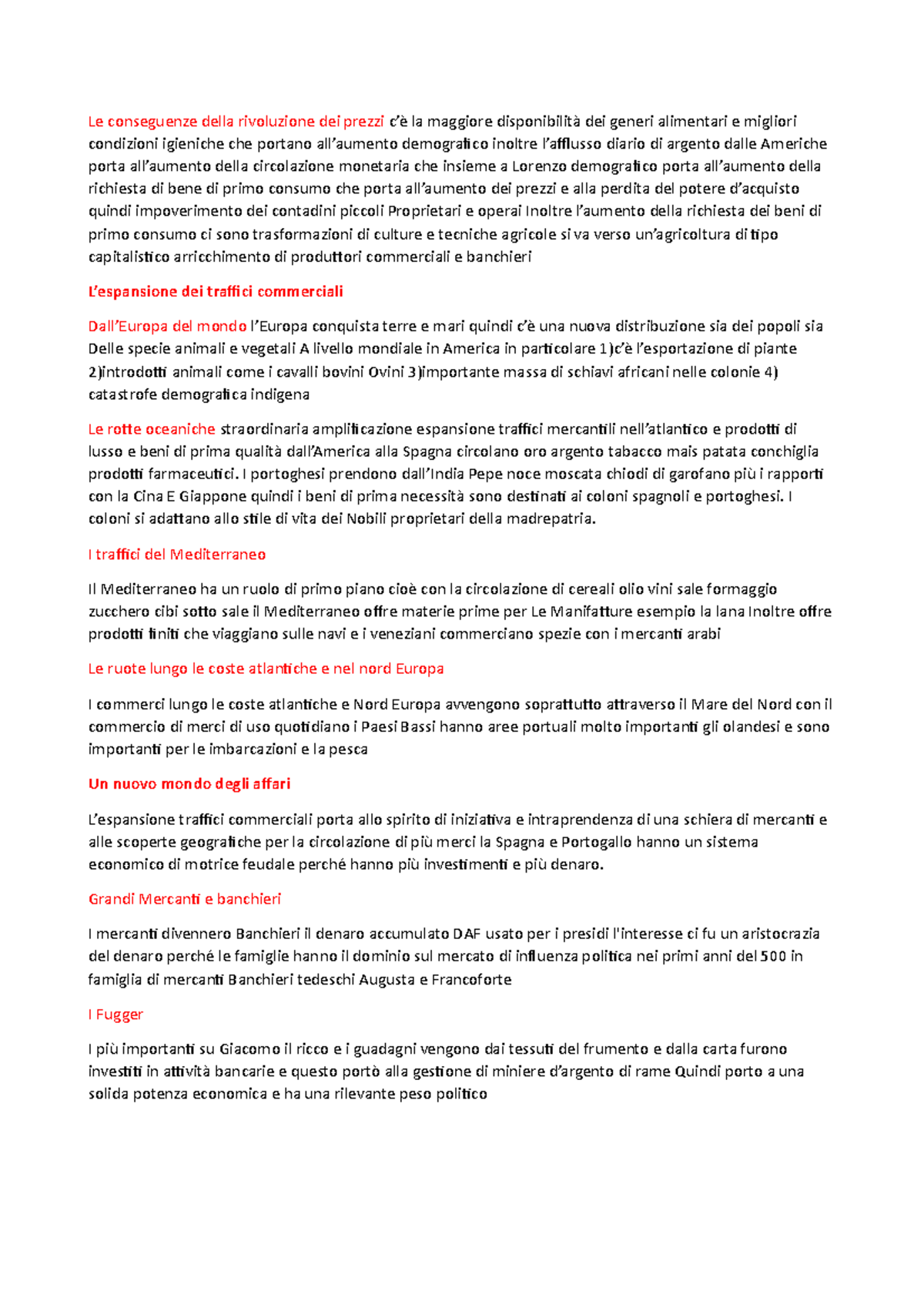 Le conseguenze della rivoluzione dei prezzi c I portoghesi prendono