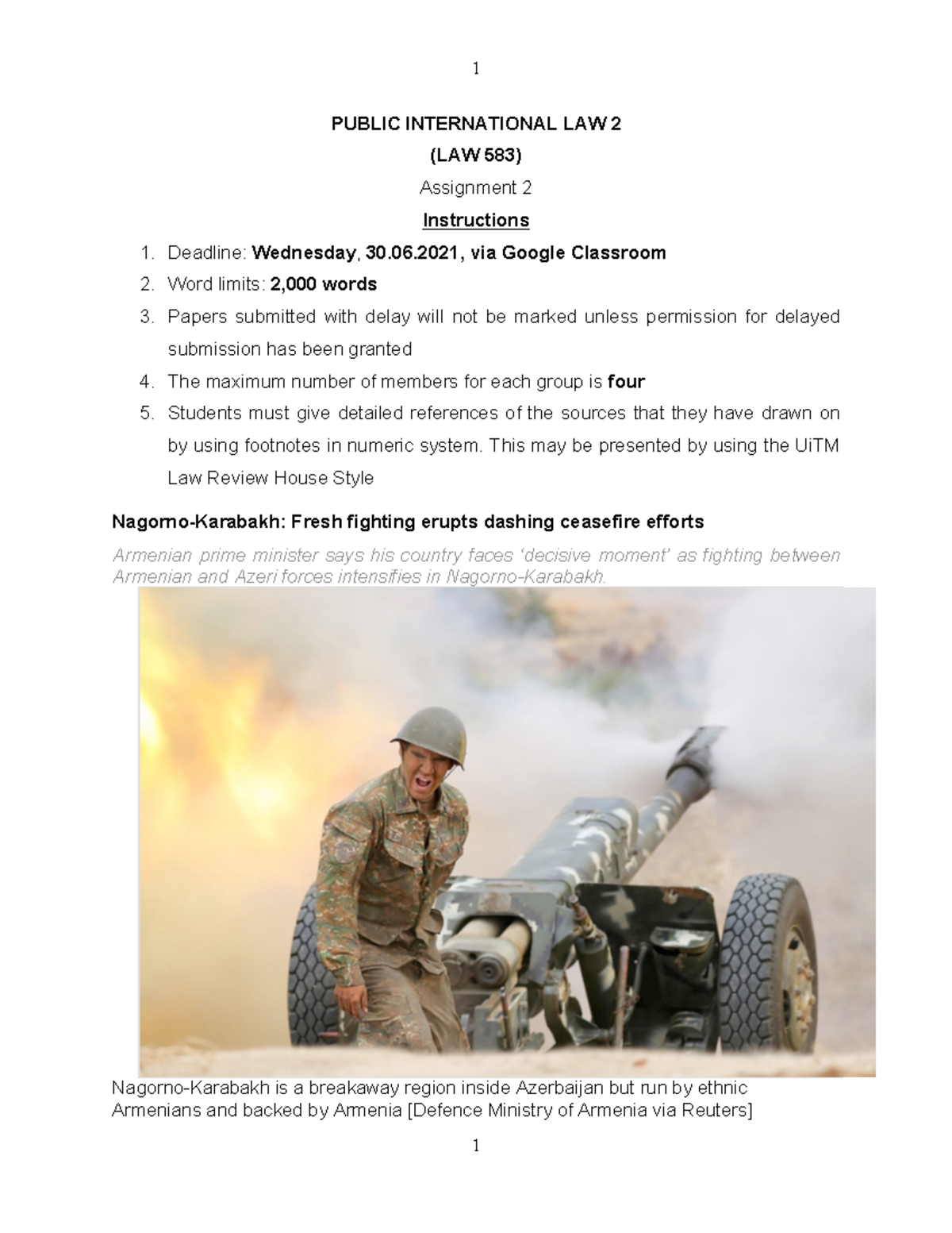 Assignment 2 PIL 2 2021 - SAMPLE QUESTION - PUBLIC INTERNATIONAL LAW 2 ...