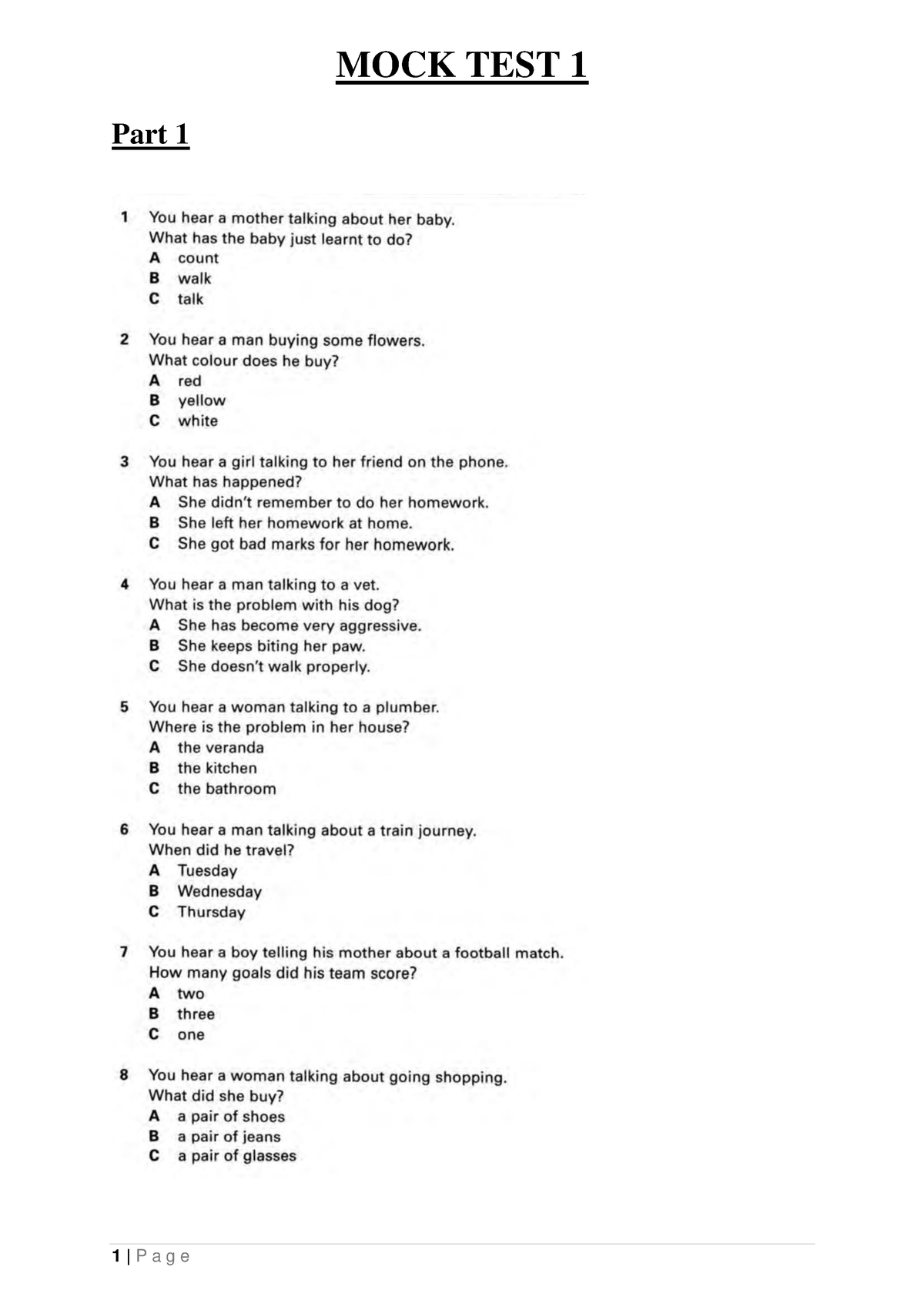 Mock test 1 - 2022 - mfjnd - Tiếng anh 1 - MOCK TEST Part Part Part ...