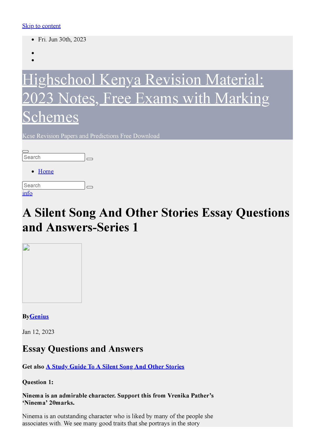 essay on silent song