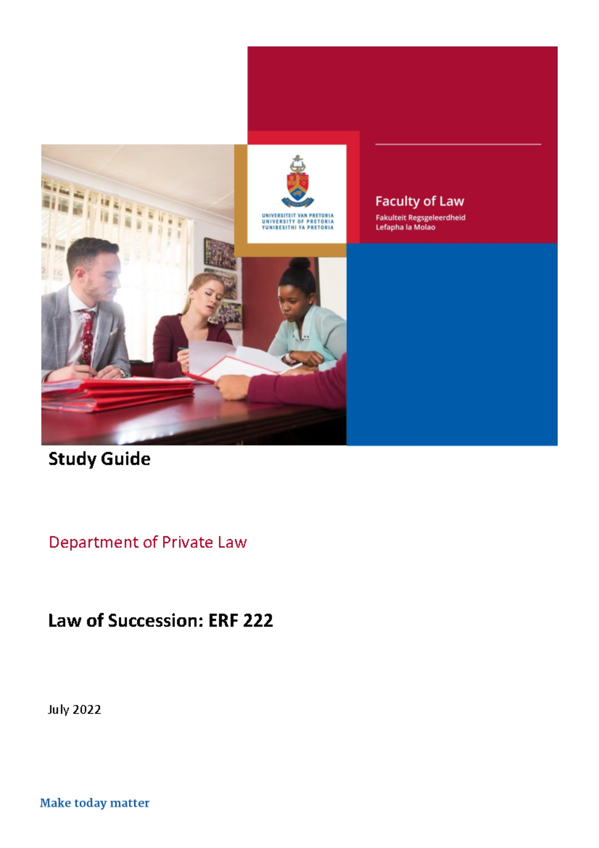 ERF 222 Study guide 2022 Final 20 July 2022 - Study Guide Department of ...