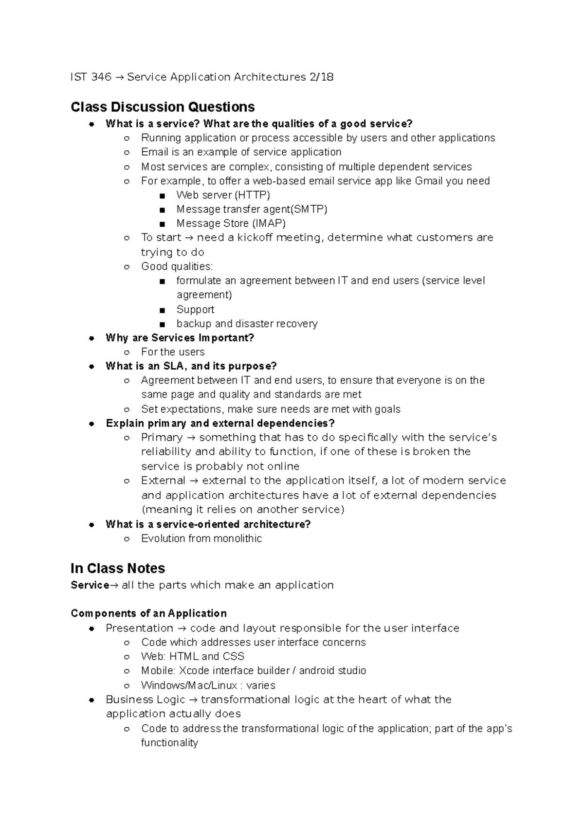 IST 346 Service Application Architectures 2 18 - IST 346 → Service ...