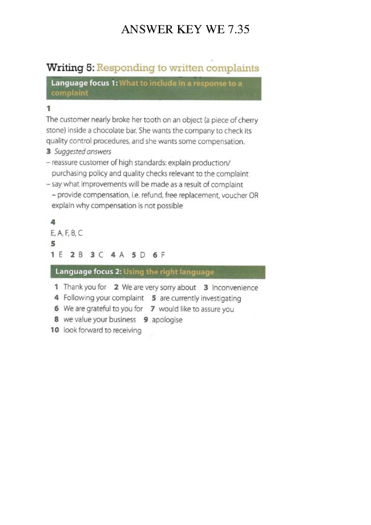 WP Answer KEY Lesson 35 - English for Small Group Communication ...