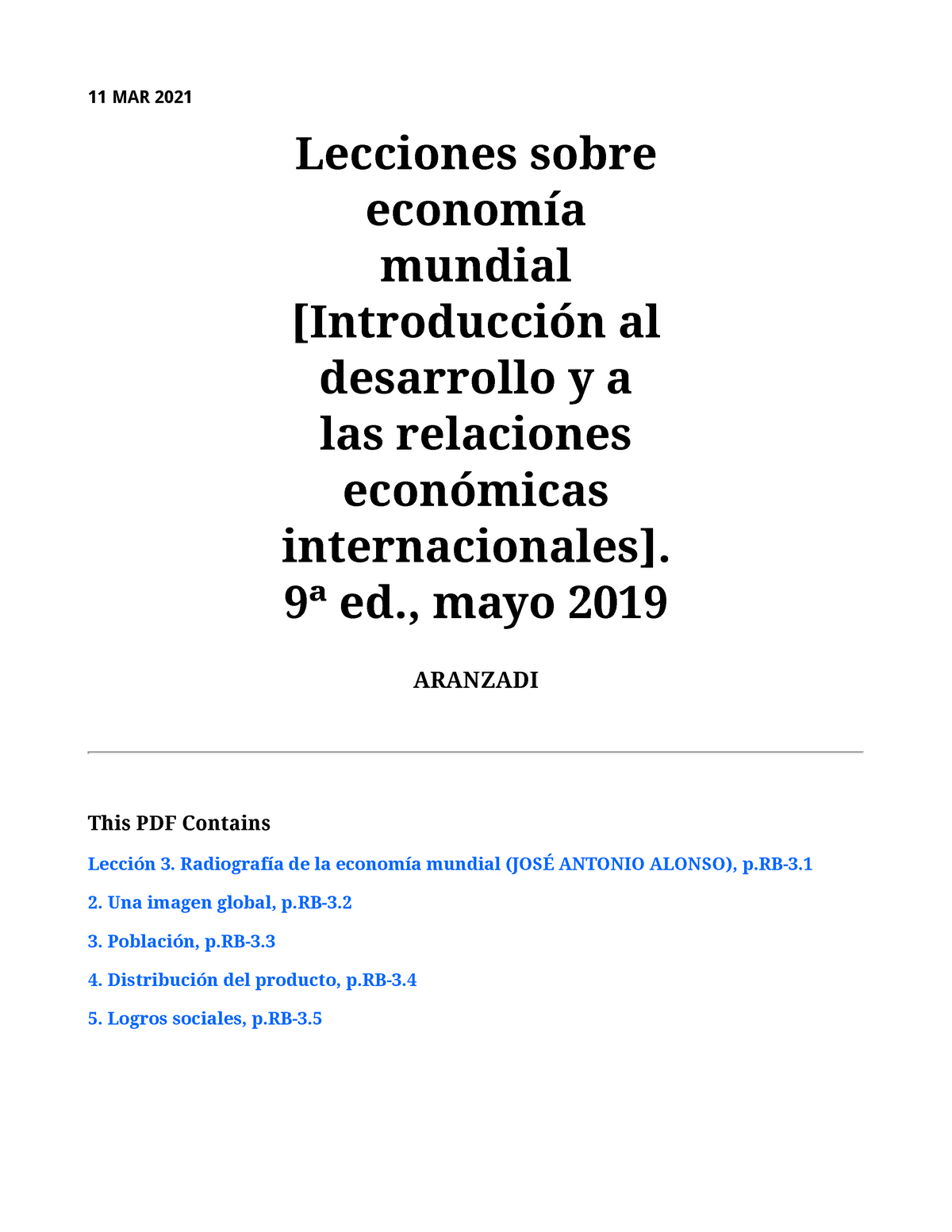 1. Capitulo 3 - 11 MAR 2021 Lecciones Sobre Economía Mundial ...