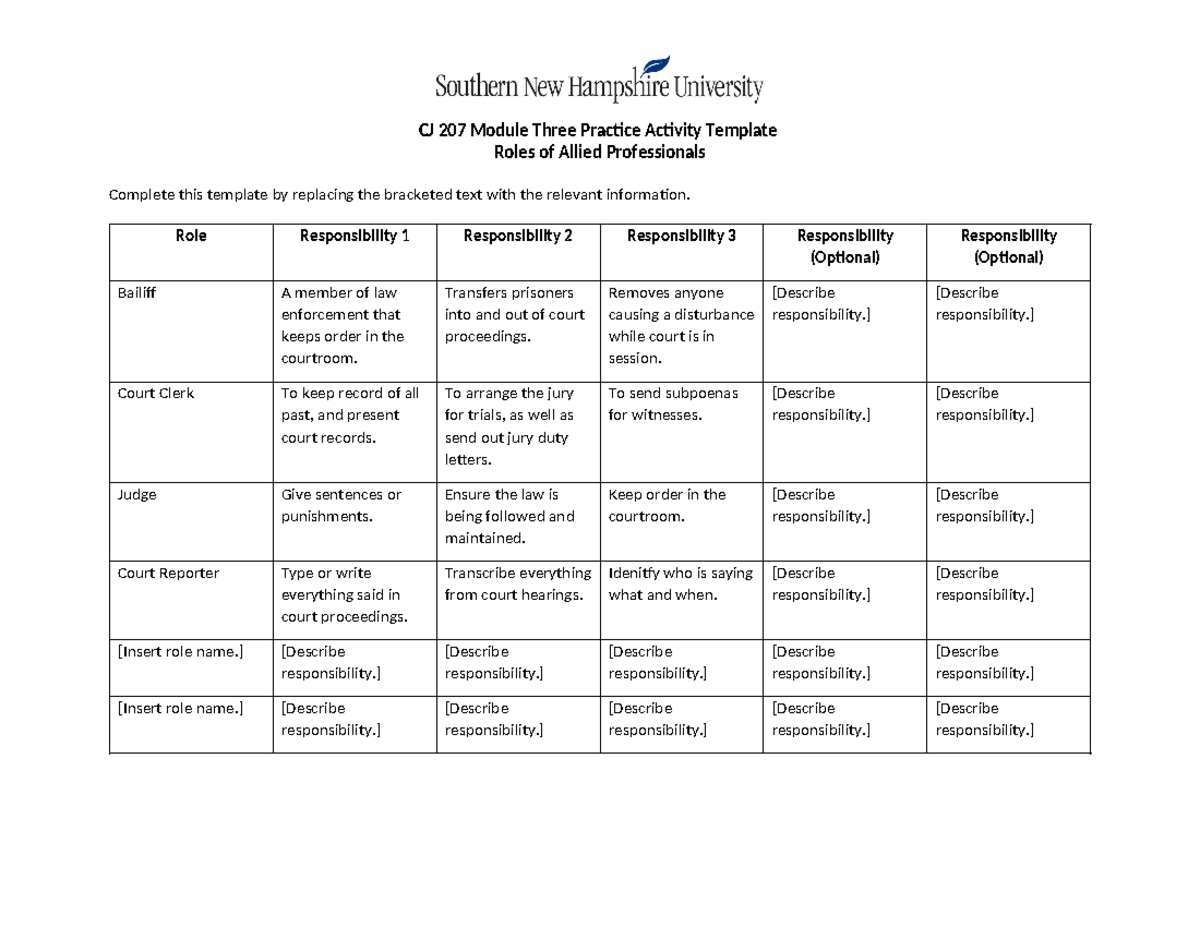 CJ-207 Practice Activity 3-1 - CJ 207 Module Three Practice Activity ...