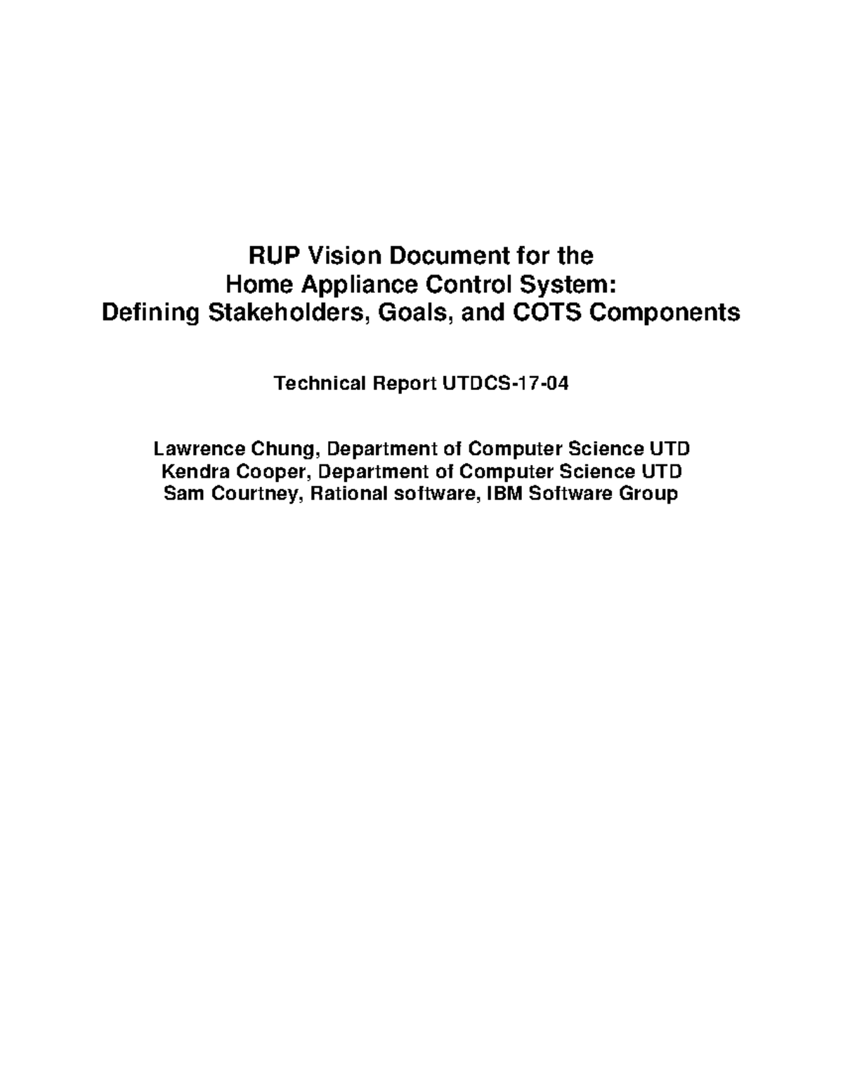 Vision doc Utdcs 17 04 - RUP Vision Document for the Home Appliance ...